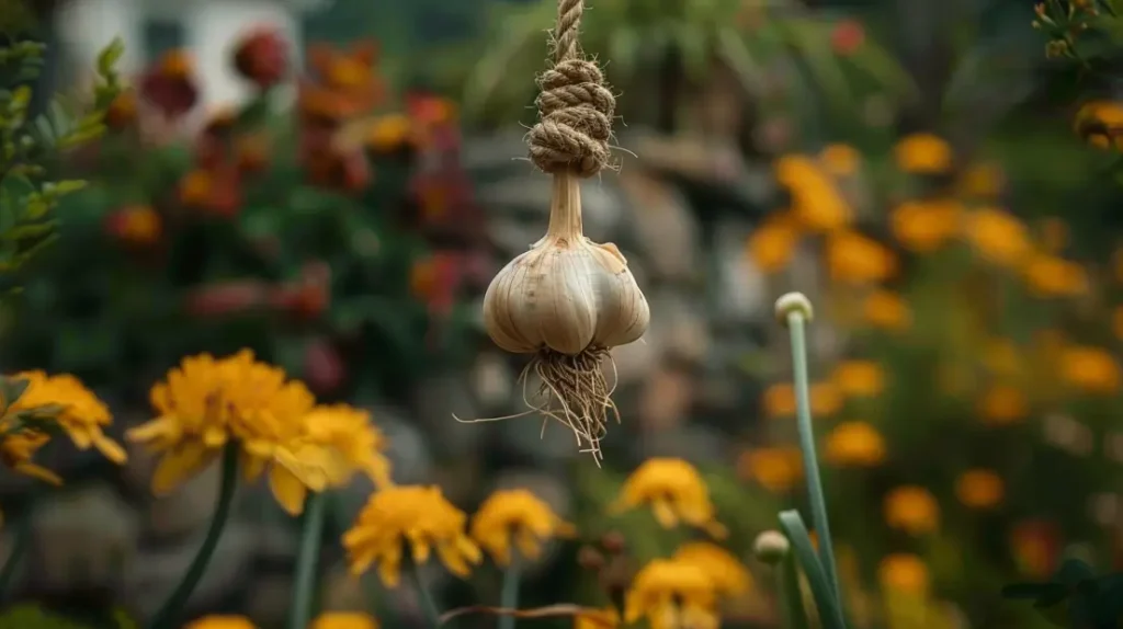 Derfor bør du henge opp hvitløksfedd på en streng i hagen