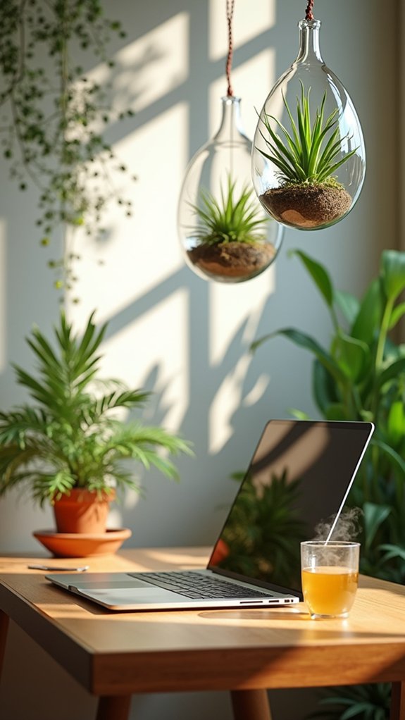 air plants enhance workspace aesthetics