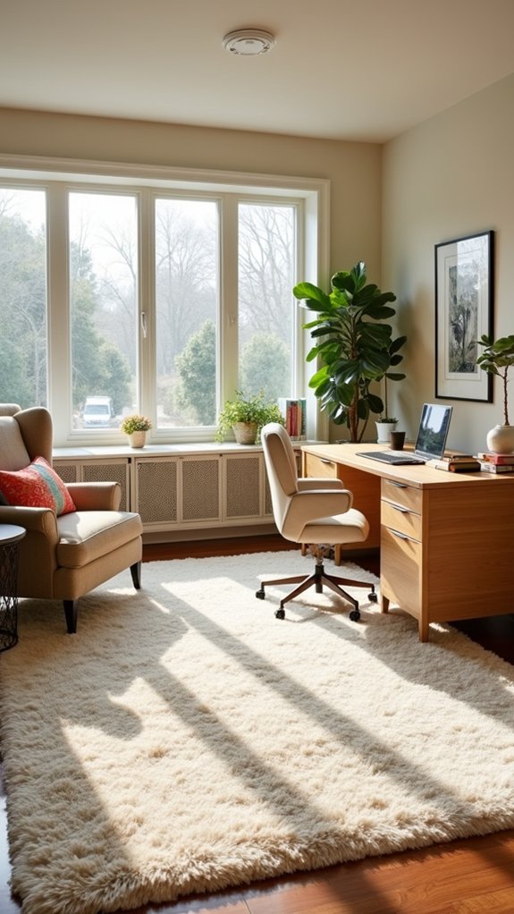 area rugs define spaces
