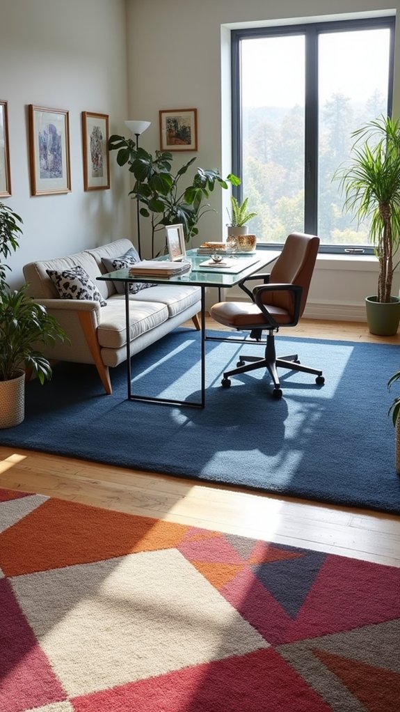 area rugs define spaces