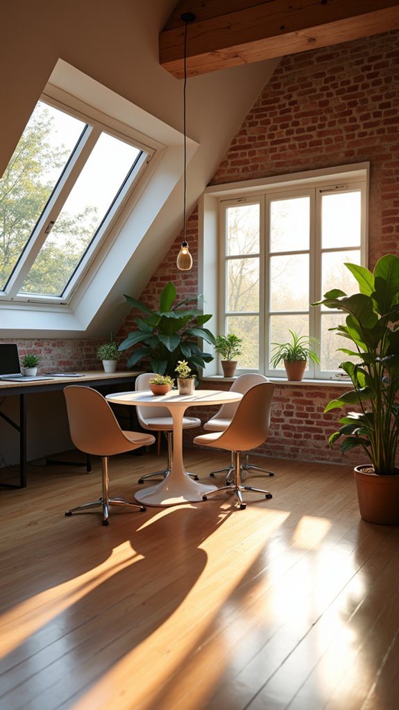 attic office meeting area