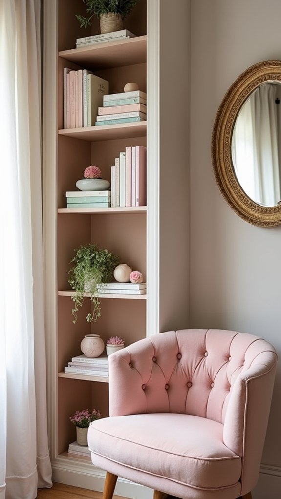 beautifully arranged colorful bookshelves