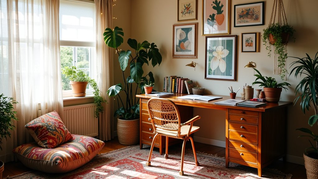 bohemian inspired office decor ideas