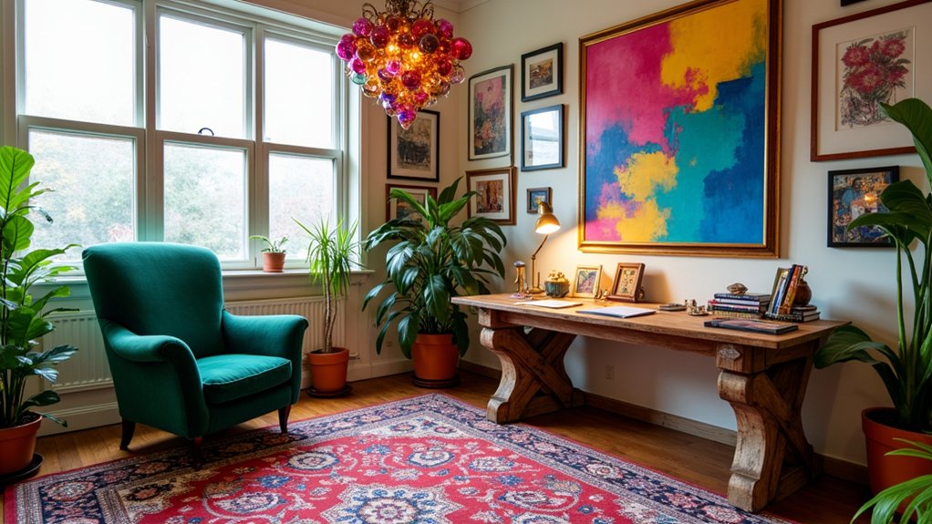 bold and vibrant workspace
