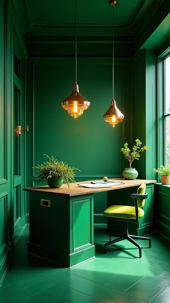 bold emerald green lighting