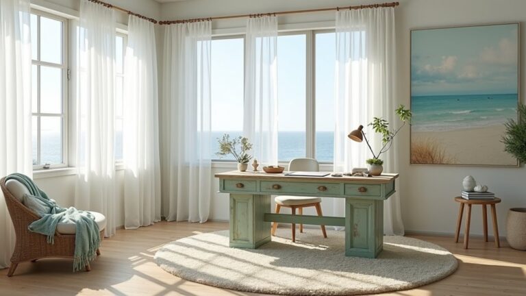 breezy coastal office decor