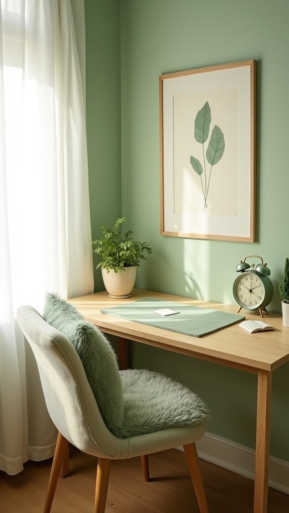 calming sage green decor