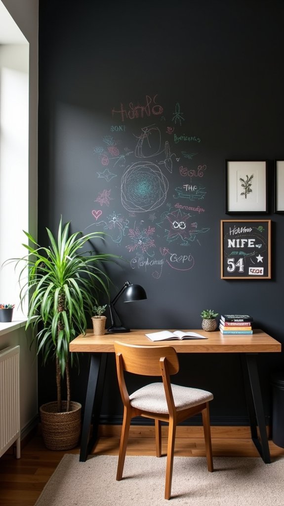 chalkboard wall enhances creativity