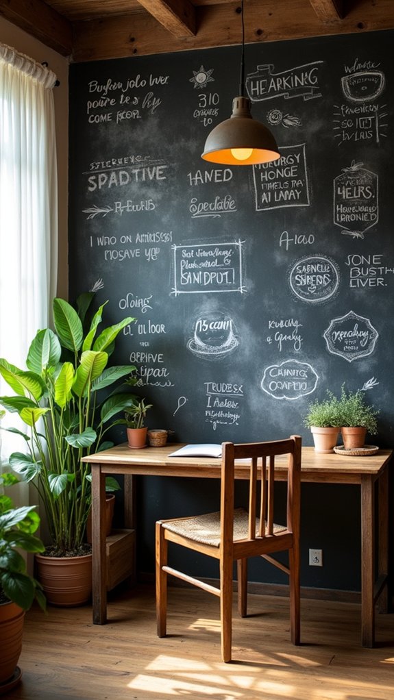 chalkboard wall enhances creativity