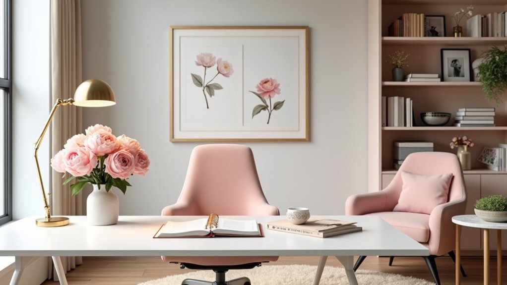 charming feminine office decor