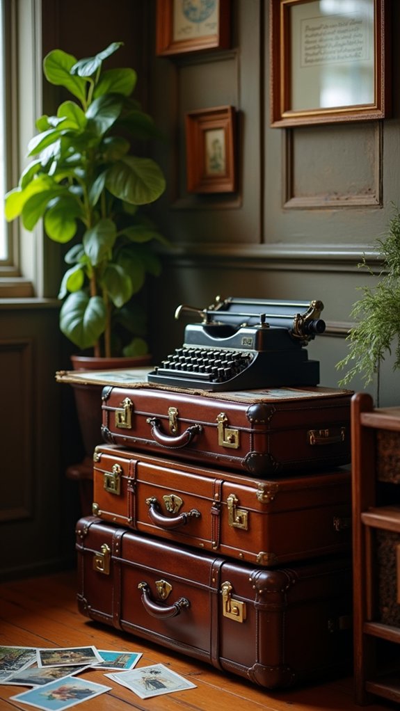 charming vintage suitcase storage