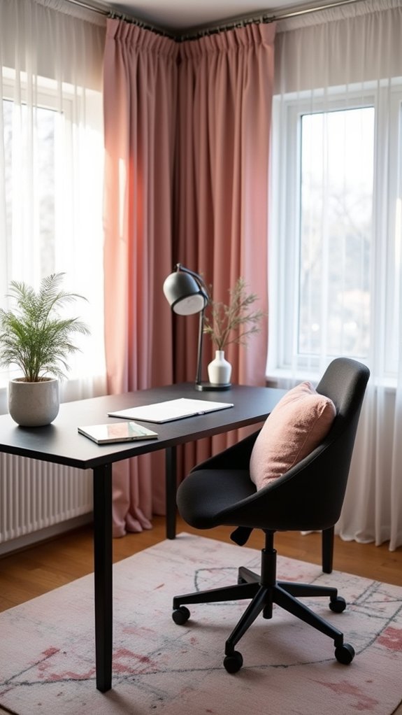 chic charcoal blush workspace