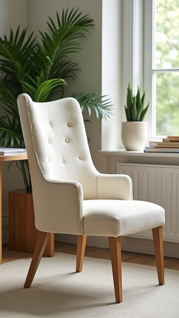 chic high back boucle chair