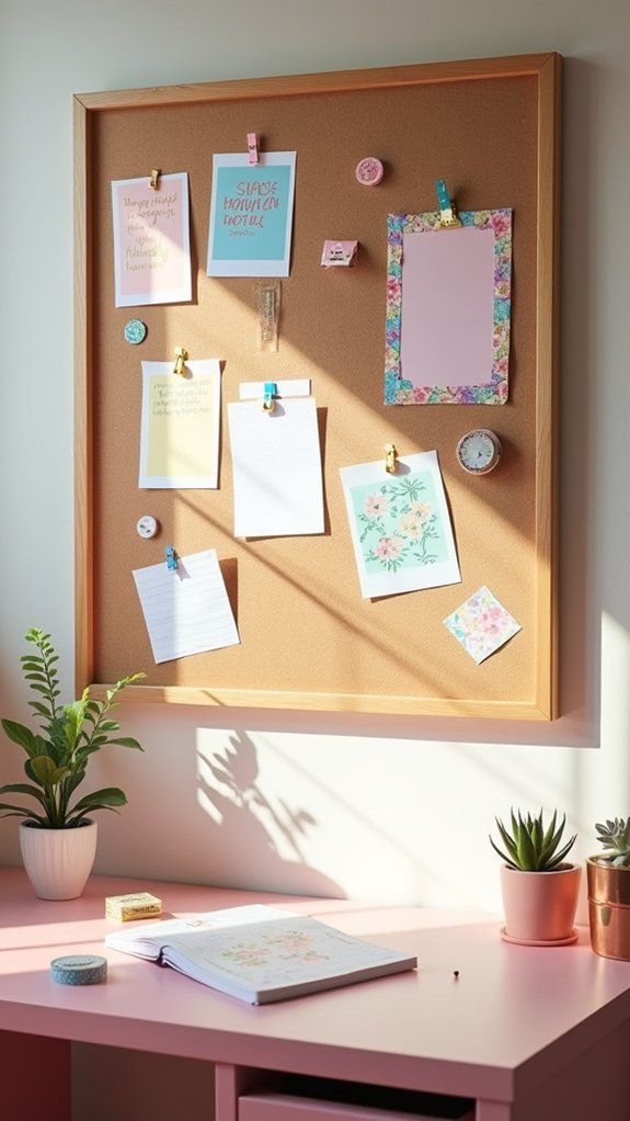 chic organized bulletin board
