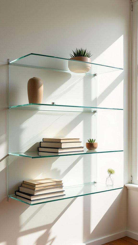 clear acrylic shelves enhance
