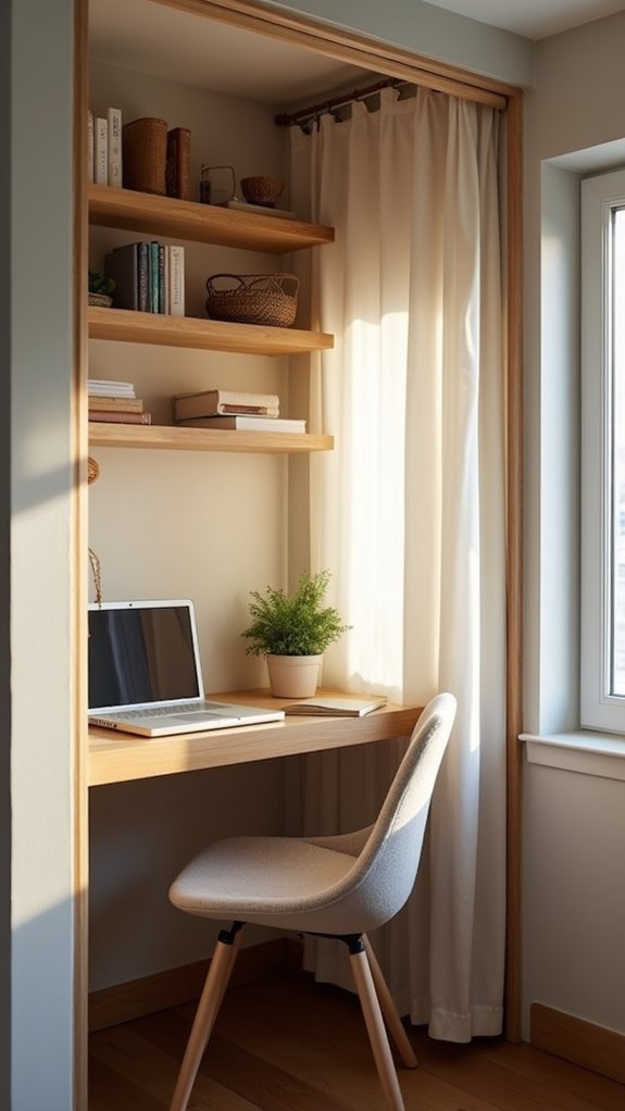 closet converted into office