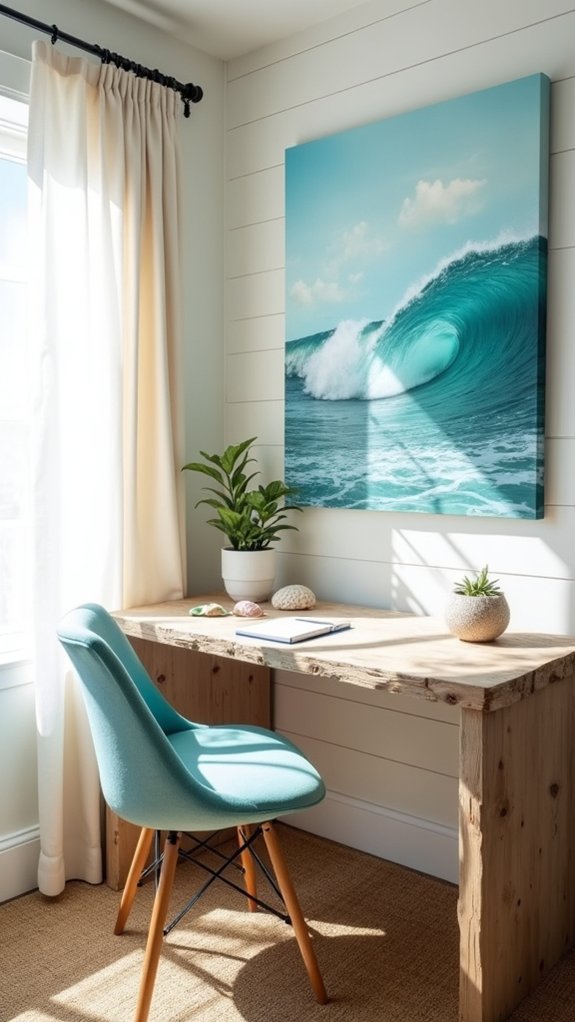 coastal artwork enhances inspiration