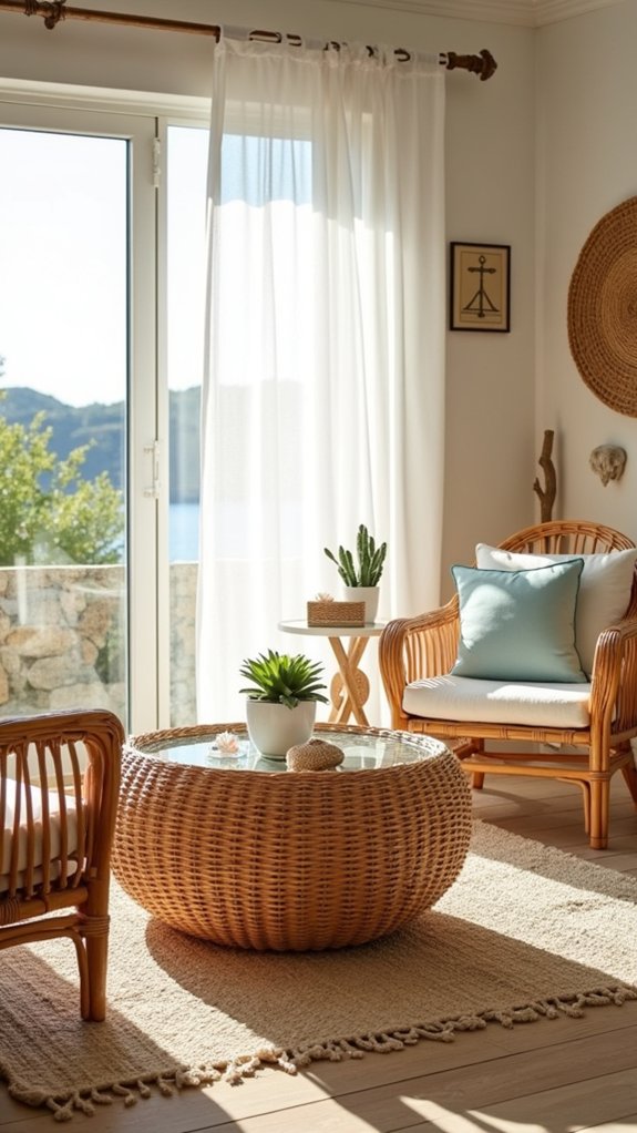 coastal charm with rattan