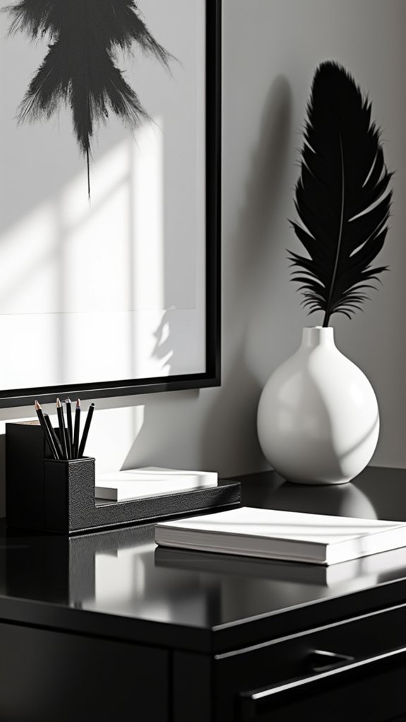 cohesive black and white stationery