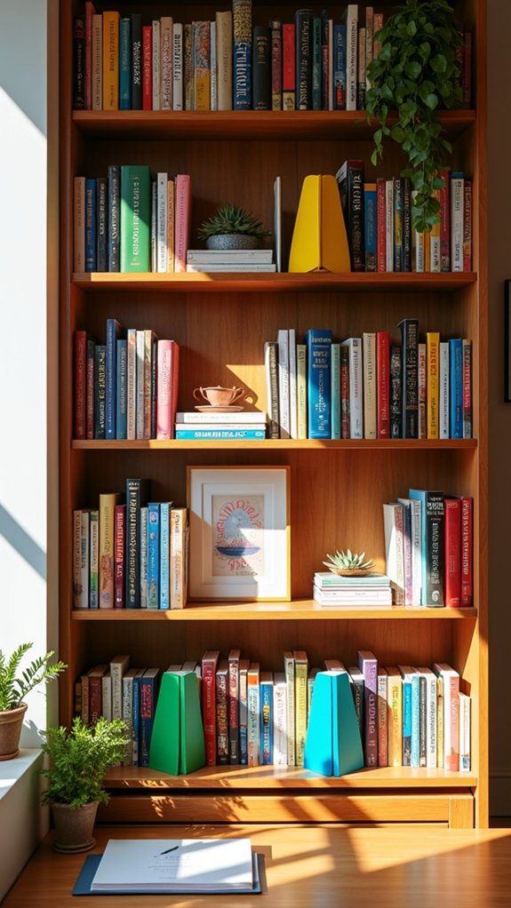 colorful bookends for organization
