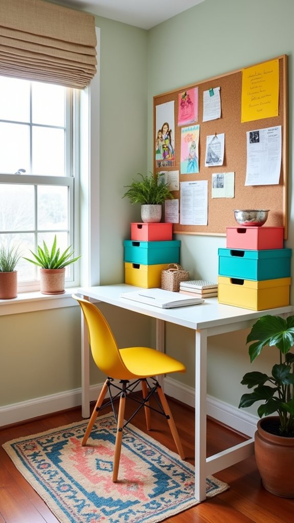 colorful functional workspace organizers