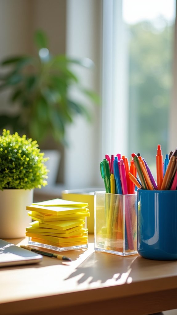 colorful office supplies inspire creativity
