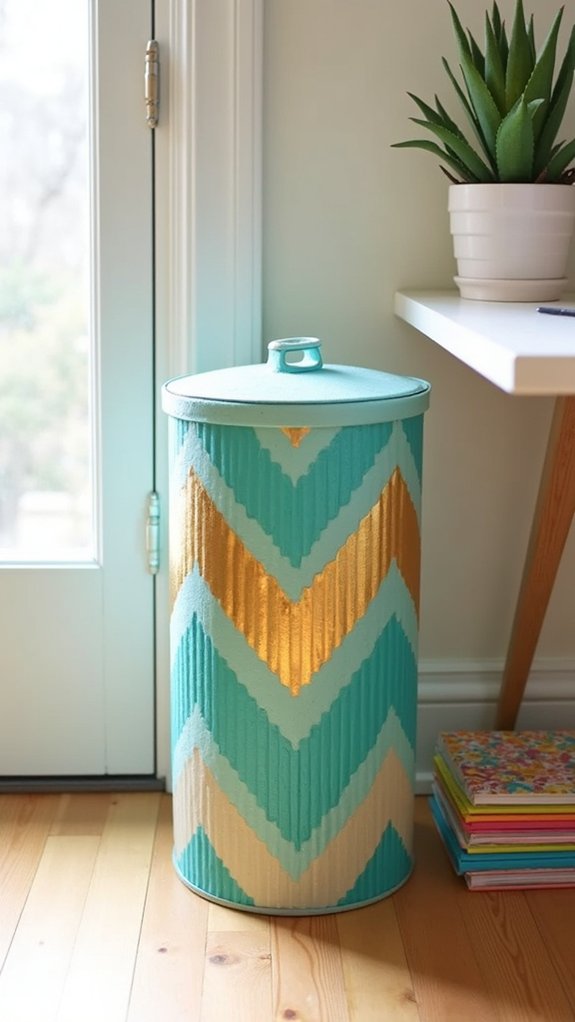 colorful personalized trash can