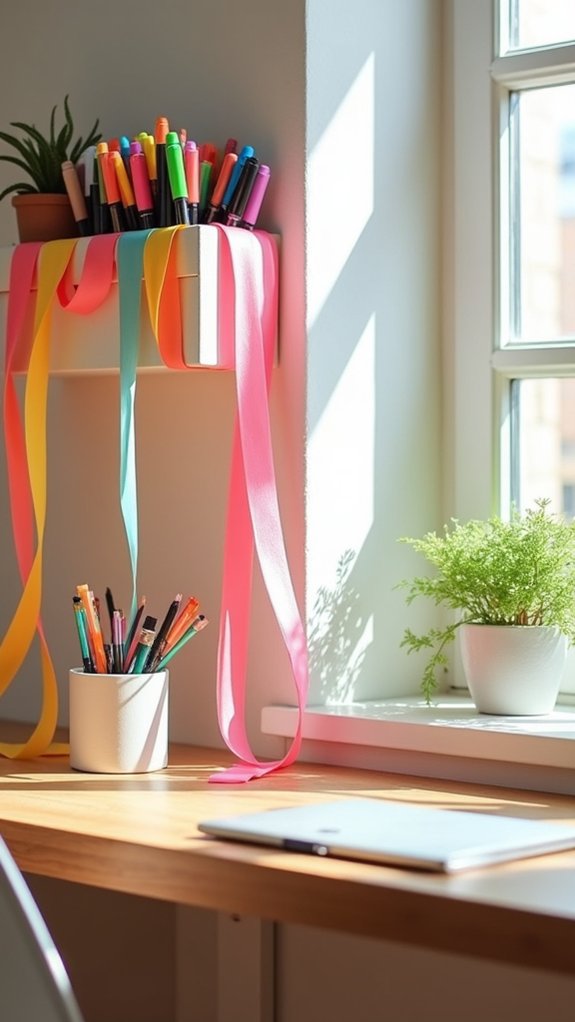 colorful ribbons for organization