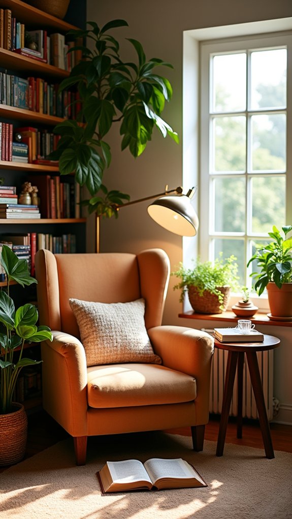 cozy basement reading nook