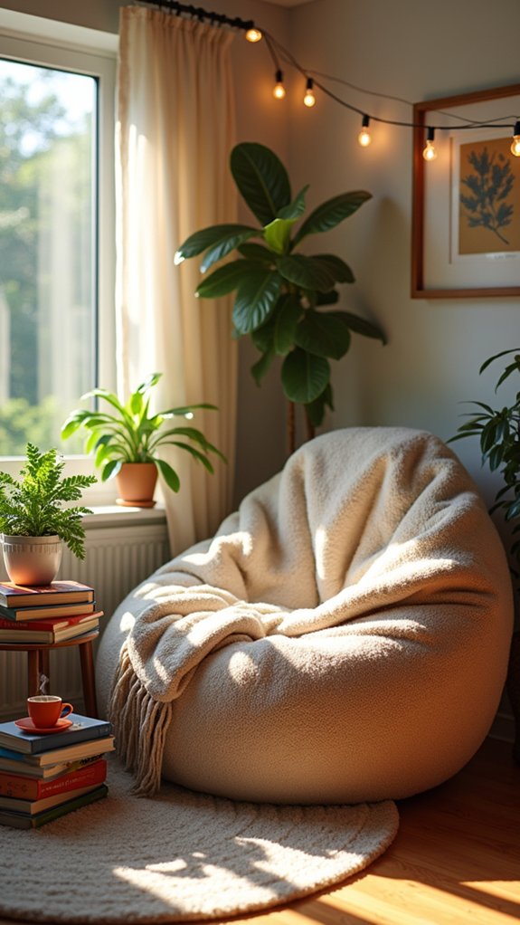 cozy chair and books