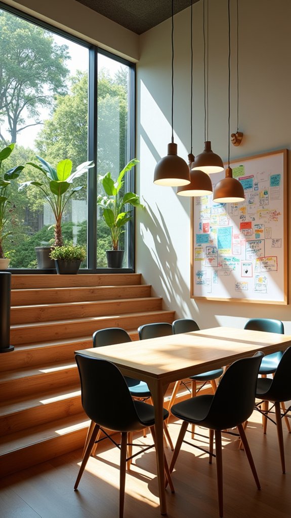 cozy collaborative brainstorming space