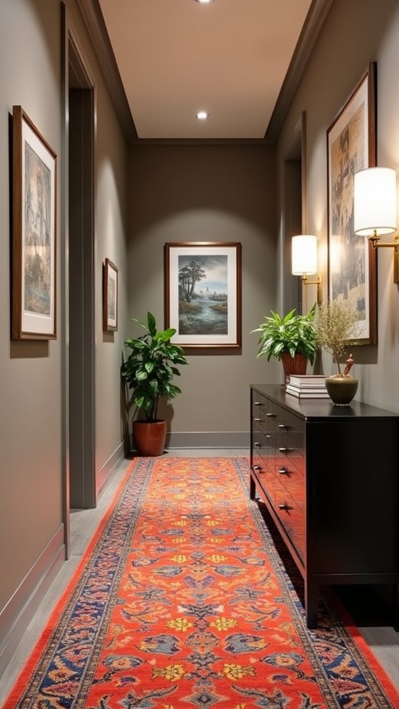cozy colorful hallway rug