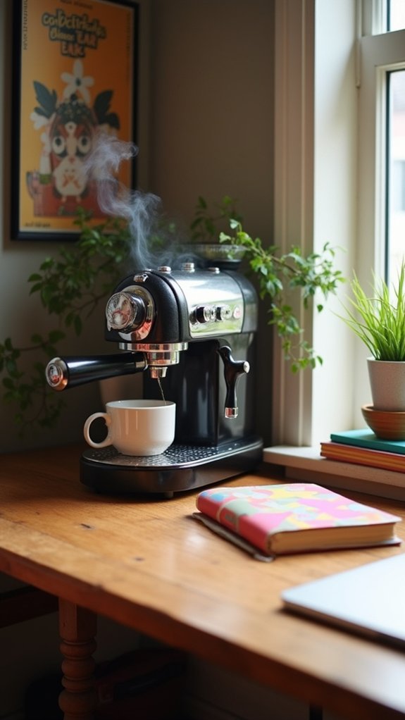 cozy home office coffee station