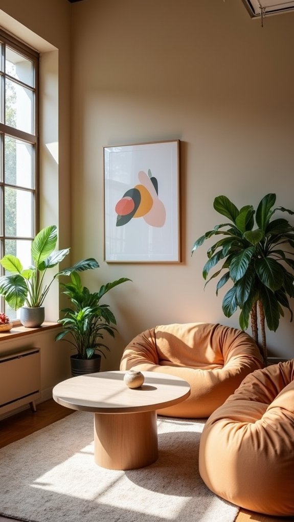 cozy inviting break area