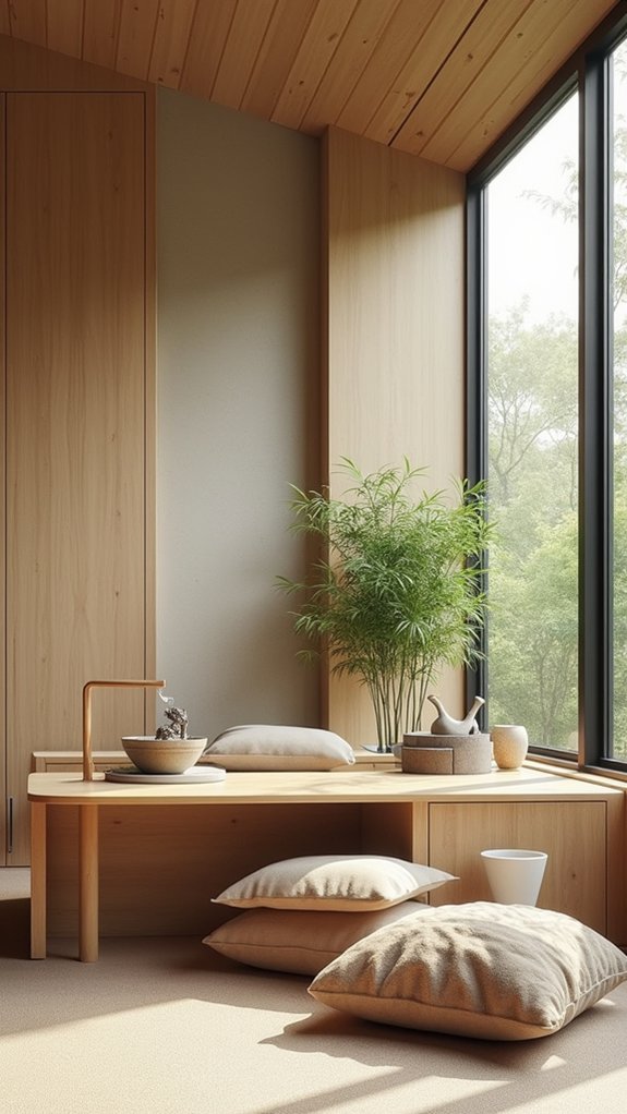 cozy meditation corner created