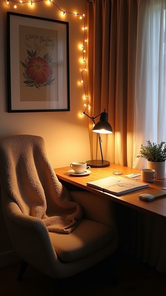cozy office soft lighting