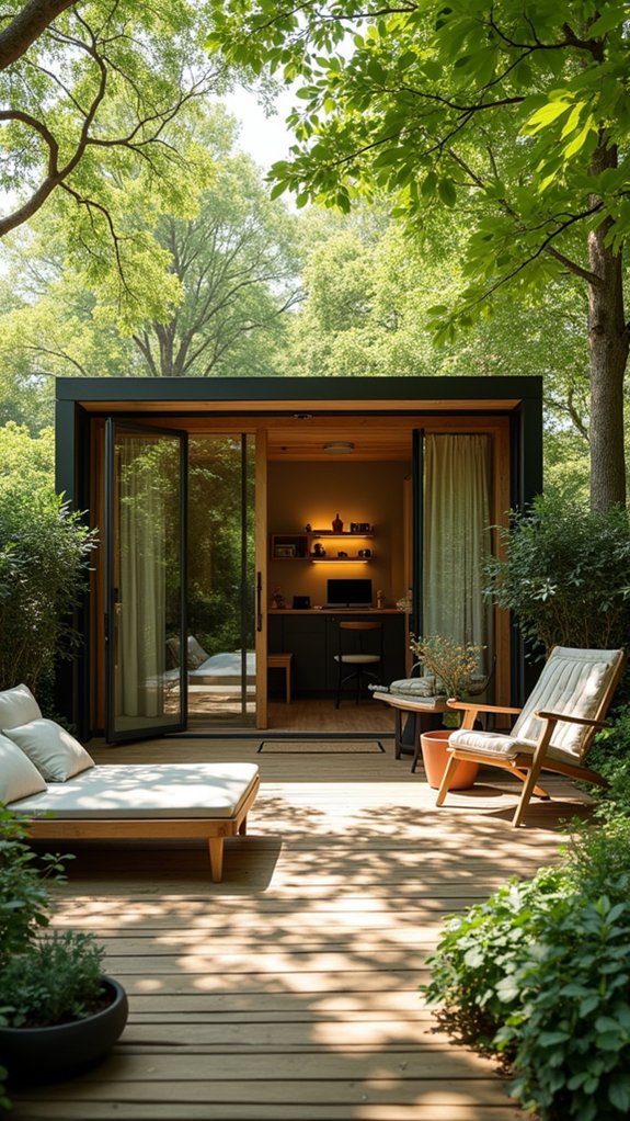 cozy outdoor work retreat