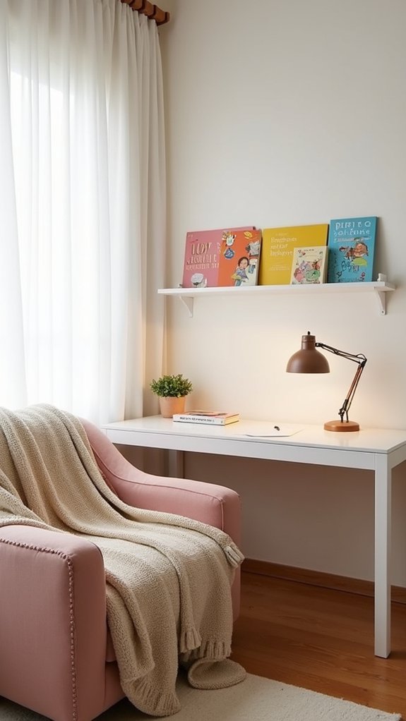 cozy reading nook workstation