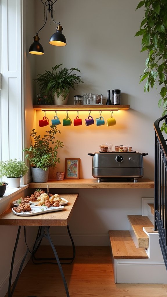 cozy snack and coffee station