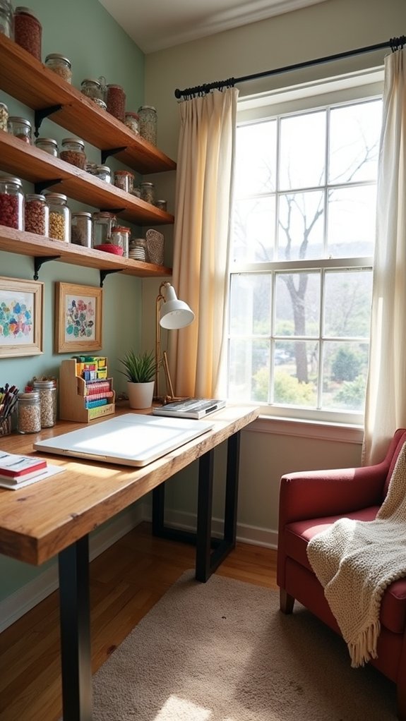 craft room with natural light