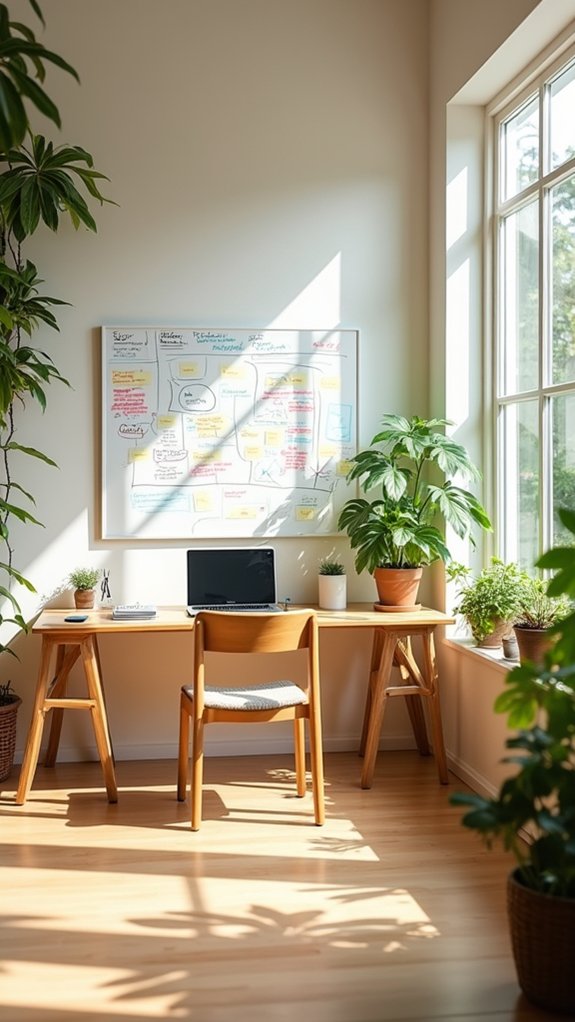 creative brainstorming with whiteboard