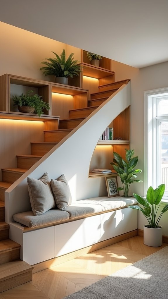 creative stair landing storage