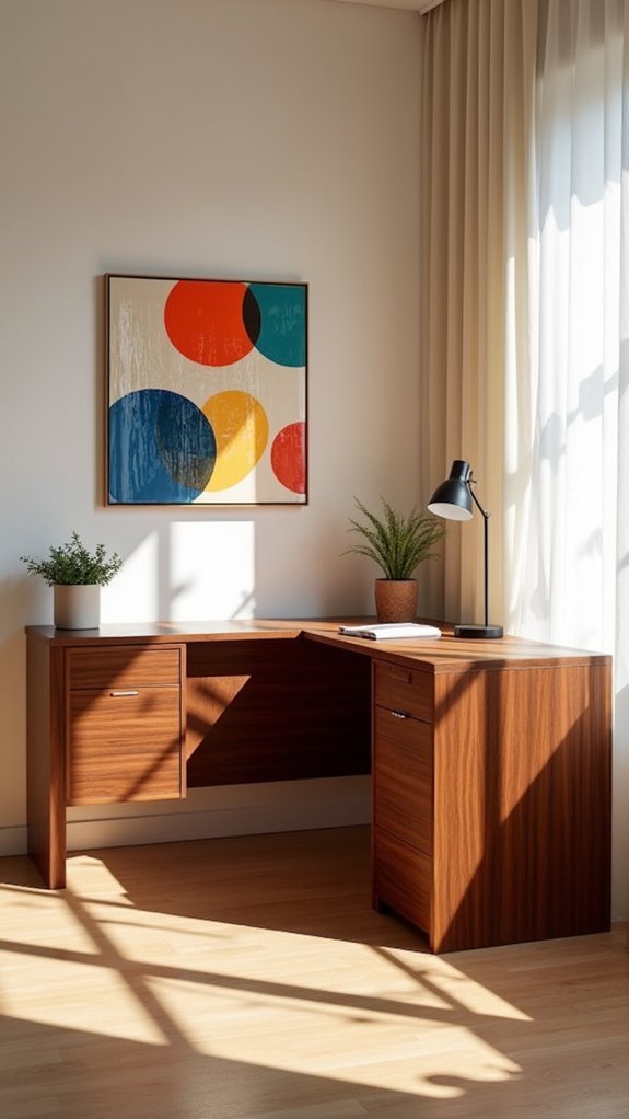 creative workspace with art