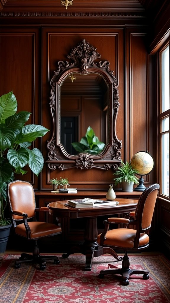 dark wood mirror elegance