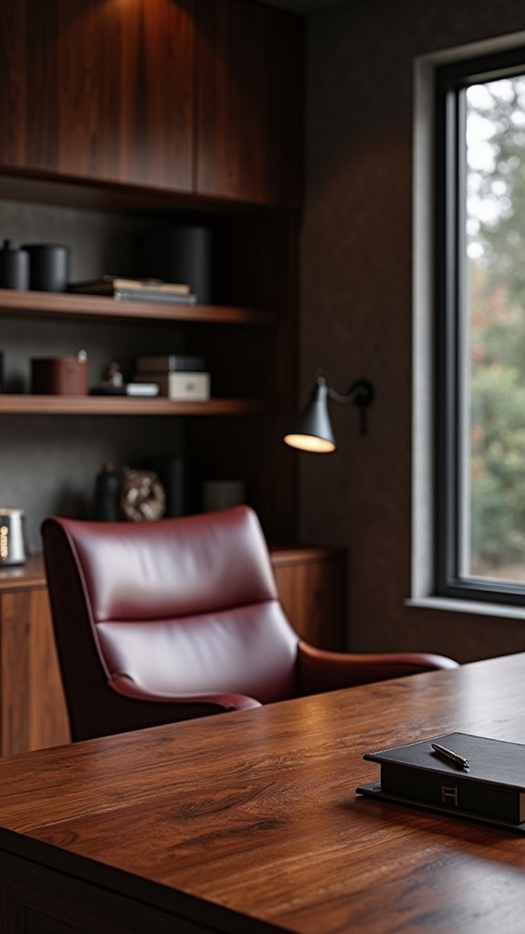 dark wood office sophistication