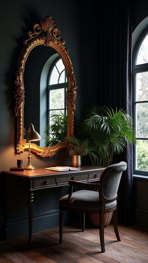 dramatic mirrors enhance decor