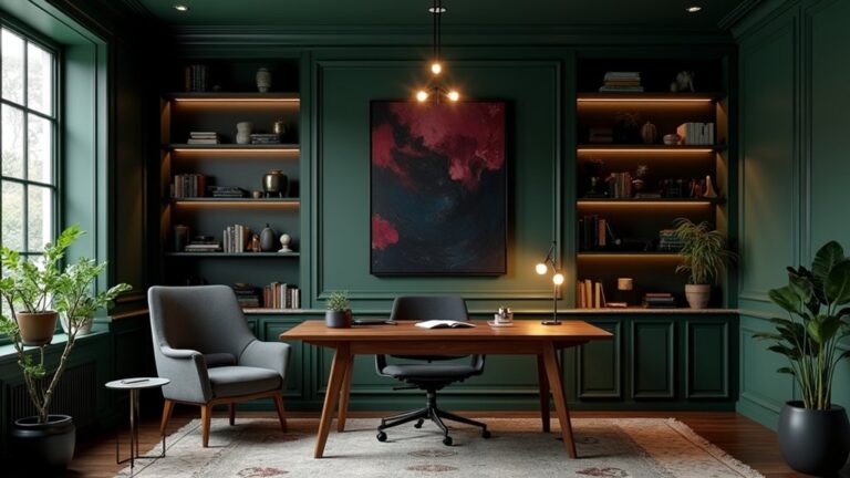 dramatic moody office decor