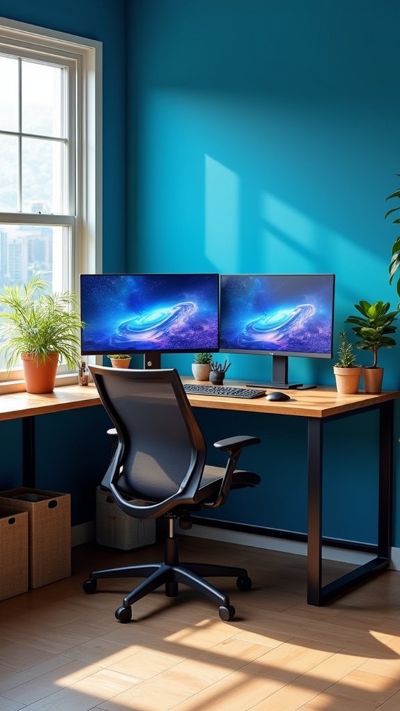 efficient corner desk setup