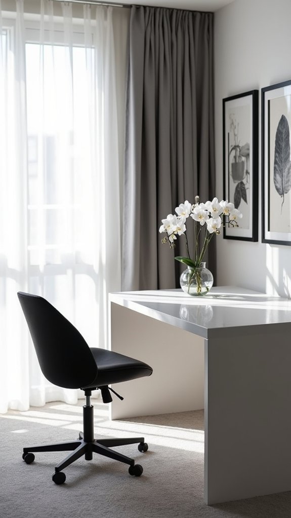 elegant black and white workspace