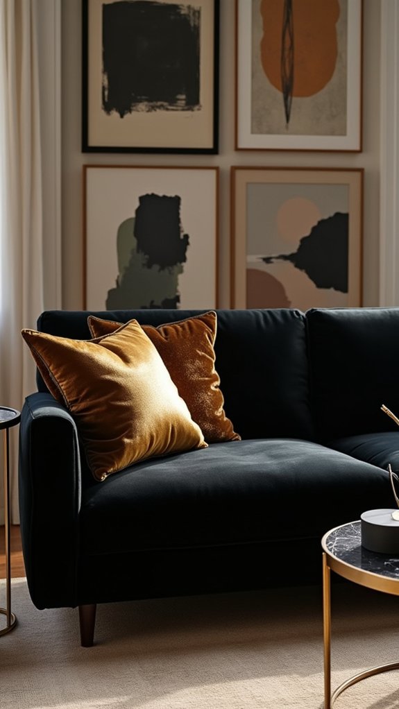 elegant black brass pillows